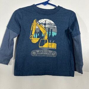 Jumping Beans Softest Tee Toddler Boy Excavator Construct Long Sleeve Shirt 18M